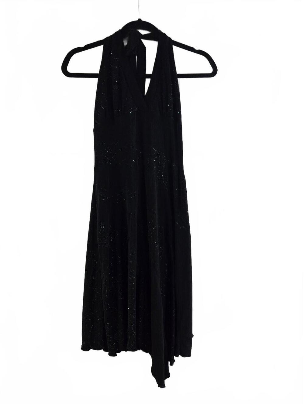 Black Halter Neck Dress with Sparkle Detail